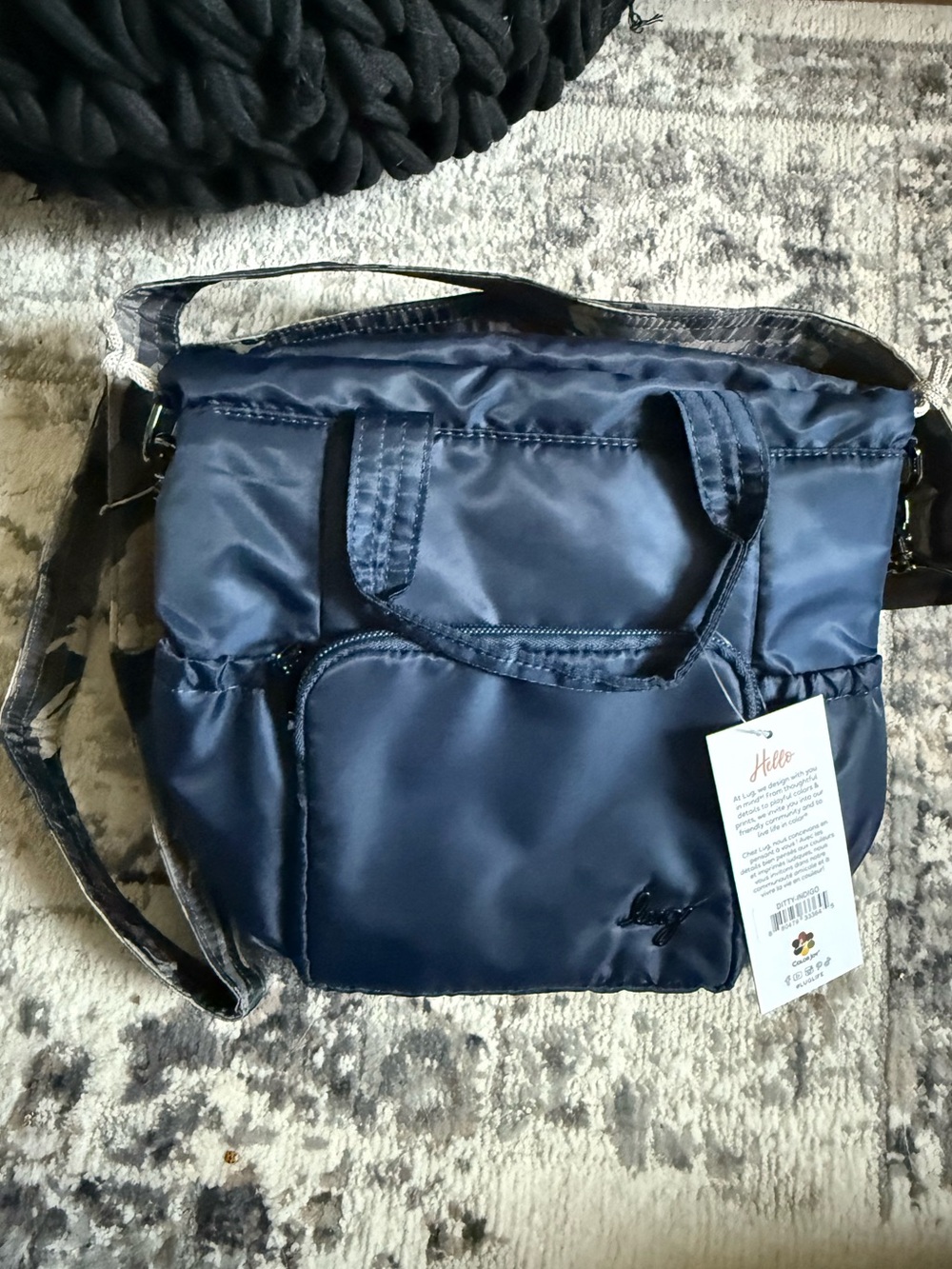 Lug ditty bag with crossbody strap